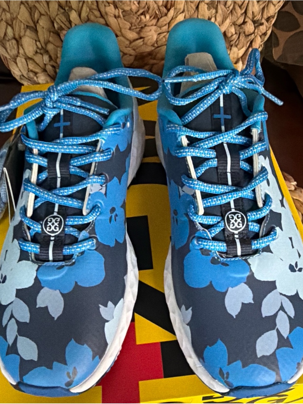 GG Blue Floral Athletic Sneakers